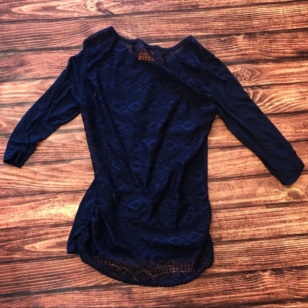 Navy Lace Shirt